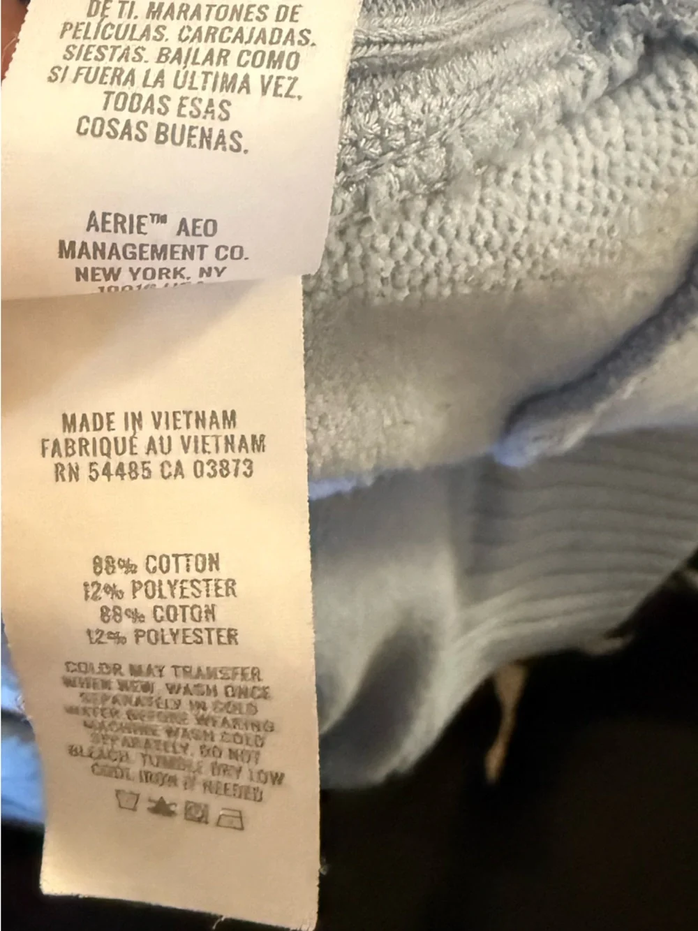 aerie oversized comfy Light Blue Crewneck Sweatshirt size XL 88% cotton - Picture 7 of 7